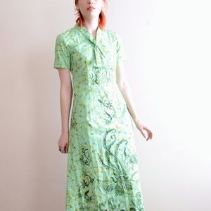 1960s green maxi dress